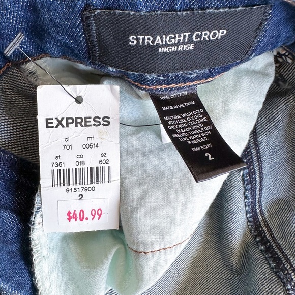 Express Straight Crop High Rise Rigid Denim Jeans - Picture 5 of 5
